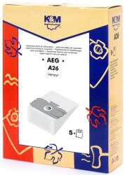 K&M Sac Aspirator AEG Gr. 12, 15, Hartie, 5 Saci + 1 Filtru, K&M (DUSTBAG-A26-PAP-K&M)