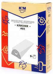 K&M Sac Aspirator Karcher 2101, Hartie, 5 x Saci, K&M (DUSTBAG-K03-PAP-K&M)