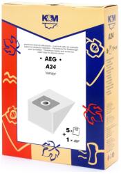 K&M Sac Aspirator AEG Gr 28, Hartie, 5 Saci + 1 Filtru, K&M (DUSTBAG-A24-PAP-K&M) - trada