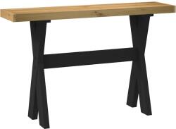 vidaXL konzolasztal NOAIN X alakú lábak 120x30x75 cm tömör fa fenyőfa (4100037)