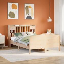 vidaXL tömör fenyőfa könyvespolcos ágy matrac nélkül 140 x 190 cm (3323149)