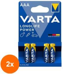 VARTA Set 2 x 4 Baterii Alcaline AAA R3 Varta Longlife Power (TIV-2xVARTA-4903/4B)