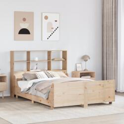 vidaXL tömör fa könyvespolcos ágy matrac nélkül 140 x 200 cm (3323806)