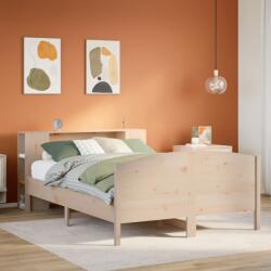 vidaXL tömör fenyőfa könyvespolcos ágy matrac nélkül 150 x 200 cm (3323062)