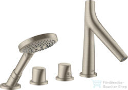 Hansgrohe AXOR Starck Organic 4 üléses, termosztátos kádtöltő csaptelep, szálcsiszolt nikkel 12426820 (12426820)