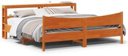 vidaXL viaszbarna tömör fenyőfa ágykeret fejtámlával 180 x 200 cm (3306296)