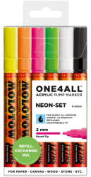 MOLOTOW Set de markere acrilice Molotow ONE4ALL 127HS neon, 2 mm, 6 buc (MLW100)