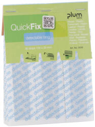 Plum 5509 QuickFix Kimutatható fémszálas hosszú sebtapasz utántöltő 30db (5509)