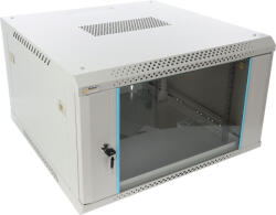 Pulsar RWA666-G 19" 6U 600x600 fali rack szekrény, lapraszerelt, szürke, könnyített kialakítás (RWA666-G)