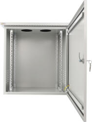 Pulsar RK1264-G 19" 12U 600x400 fali rack szekrény, készre szerelt, vandálbiztos, szürke (RK1264-G)