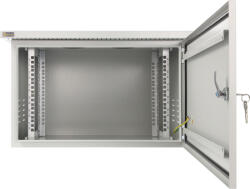Pulsar RK664-G 19" 6U 600x400 fali rack szekrény, készre szerelt, vandálbiztos, szürke (RK664-G)