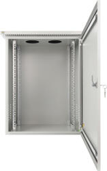 Pulsar RK1564-G 19" 15U 600x400 fali rack szekrény, készre szerelt, vandálbiztos, szürke (RK1564-G)