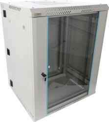 Pulsar RWDA1565-G 19" 15U 600x550 fali rack szekrény, kiforgatható, lapra szerelt, szürke, könnyített kialakítás (RWDA1565-G)