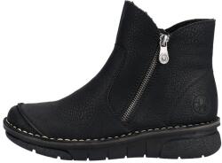 RIEKER Ghete dama, Rieker, 73357-00-Negru, casual, piele ecologica, imblanite, cu talpa joasa, negru (Marime: 39)