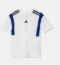 Adidas gyerek pamut póló B T CB fehér, nyomott mintás, JE0316 - fehér 176
