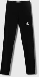 Calvin Klein Jeans gyerek legging fekete, sima - fekete 176 - answear - 18 990 Ft