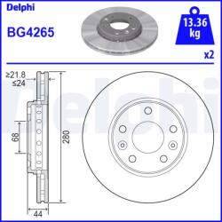 DELPHI Disc frana DELPHI BG4265C - centralcar