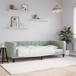 vidaXL Cadru de pat, gri deschis, 90x190 cm, catifea (354021)