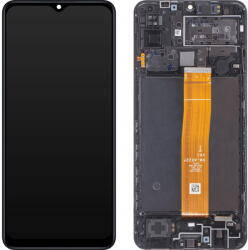 Samsung Piese si componente Display - Touchscreen Samsung Galaxy M12, Cu Rama, Varianta Europa, Negru, Service Pack GH82-25042A (GH82-25494A) - vexio