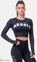 NEBBIA Sports HERO női crop felső, hosszú ujjal, fekete (M)