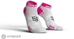 Compressport Pro Racing v3.0 Run Low zokni, fehér/rózsaszín (T3 (EU 42 - 44))
