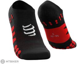 Compressport No Show zokni, fekete/piros (T4 (EU 45 - 48))
