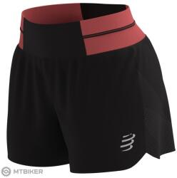 Compressport Performance női rövidnadrág, fekete/korall (M)