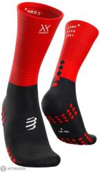 Compressport Mid Compression zokni, fekete/piros (T2 (EU 39 - 41))