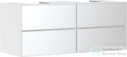 Hansgrohe XEVOLOS E 137x55 cm-es 4 fiókos fali szekrény pult nélkül, matt/metálfehér 54196320 (54196320)