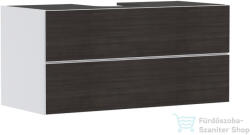Hansgrohe XEVOLOS E 118x55 cm-es 2 fiókos fali szekrény pult nélkül, matt fehér/sötét tölgy 54193730 (54193730)