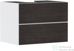 Hansgrohe XEVOLOS E 78x55 cm-es 2 fiókos fali szekrény pult nélkül, matt fehér/sötét tölgy 54187730 (54187730)