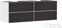 Hansgrohe XEVOLOS E 157x55 cm-es 4 fiókos fali szekrény pult nélkül, matt fehér/sötét tölgy 54199730 (54199730)