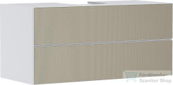 Hansgrohe XEVOLOS E 118x55 cm-es 2 fiókos fali szekrény pult nélkül, matt fehér/texturált bronz 54193390 (54193390)
