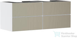 Hansgrohe XEVOLOS E 137x55 cm-es 4 fiókos fali szekrény pult nélkül, matt fehér/texturált bronz 54196390 (54196390)