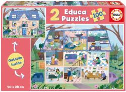 Educa Puzzle Ház Inside&Outside House Educa 2x100 darabos 6 évtől (19957)