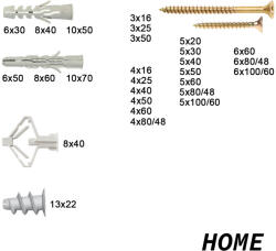  Mesterellátó 7000 HOME tipli és forgácslapcsavar készlet, 122 db-os (7000)