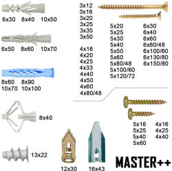  Mesterellátó 7005 MASTER++ tipli és forgácslapcsavar készlet, 2672 db-os (7005)