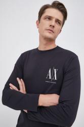 Giorgio Armani pamut hosszúujjú sötétkék, nyomott mintás - sötétkék S