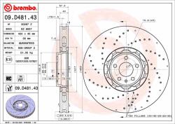 BREMBO Disc frana BREMBO 09. D481.43 - automobilus