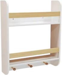 Ginger Home Детска етажерка за стена Ginger Home - С рафтове и закачалки, Бяла (TF6931) - kindermarket