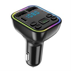  G38 bluetooth FM transzmitter /töltő, RGB, MP3, SD/ (G38-BTFM)