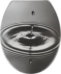 WENKO Waterdrop WC-ülőke, szürke, leeresztő automatikával (21685100)