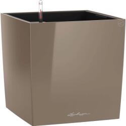 Lechuza Cube Premium kaspó 50 cm x 50 cm szürkésbarna magasfényű