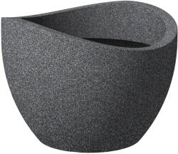 Scheurich Wave Globe kaspó 50 cm fekete-gránit (53381)