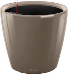 Lechuza Classico Premium LS kaspó 22 cm átmérő x 21 cm szürkésbarna magasfényű