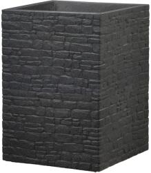 Scheurich Muretto High virágtartó 38 cm x 38 cm x 54 cm Stony Black