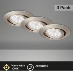 Briloner süllyesztett LED-es lámpa 3 db-os készlet matt nikkel 8 cm forgatható (7171-032)
