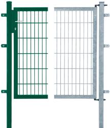  Egyszárnyú kapu kétrudas hálós kerítéspanelhez zöld 120 cm x 100 cm (043443)