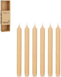 Mica Decorations Stearin csúcsos gyertyák krémszínű 24 cm átmérő 2, 2 cm 6 darab