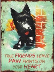 Retro-Gift hűtőmágnes Paw Prints on your Heart 9 cm x 6, 5 cm